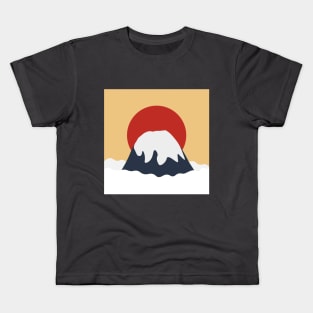 Japanese Mountain and Rising Red Sun Kids T-Shirt